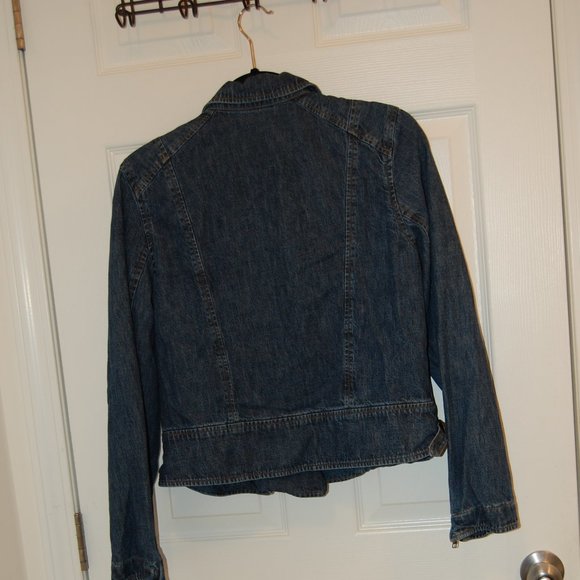 Jones New York Women's Denim Blue Jean Jacket W/Side Zipper Size 4 - Picture 5 of 12